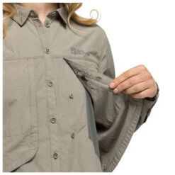 Jack Wolfskin Women's Diskovera L/S Shirt - Bluse -Armedange Kleidung Geschaft jack wolfskin womens diskovera l s shirt bluse detail 7